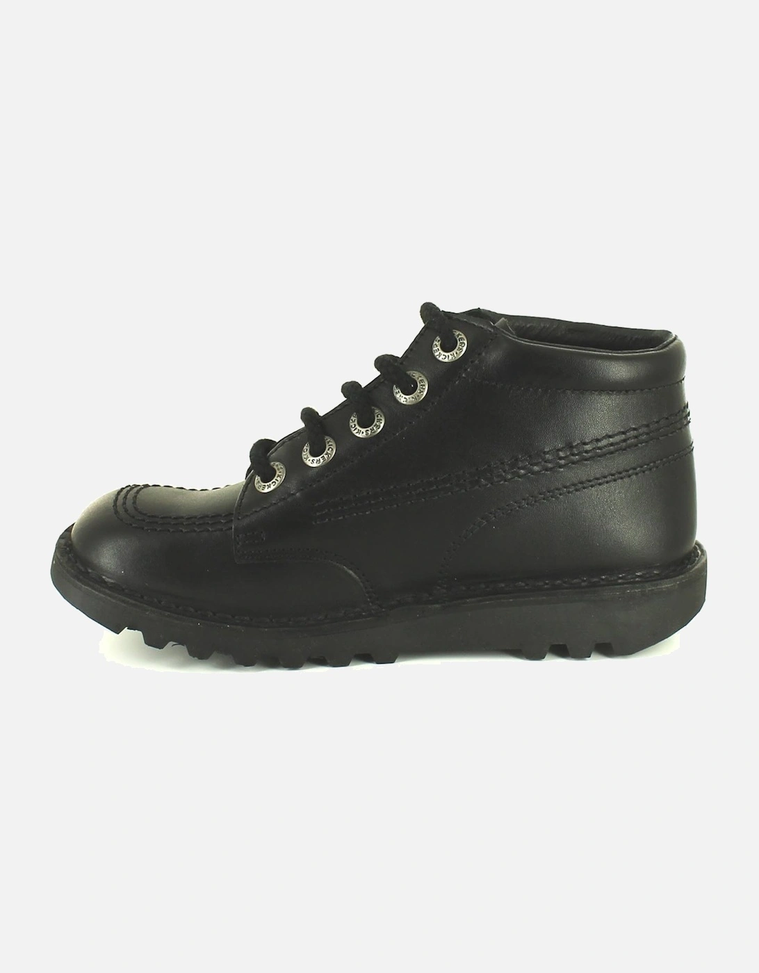 Childrens Boots Hi Core y Leather Lace Up black UK Size