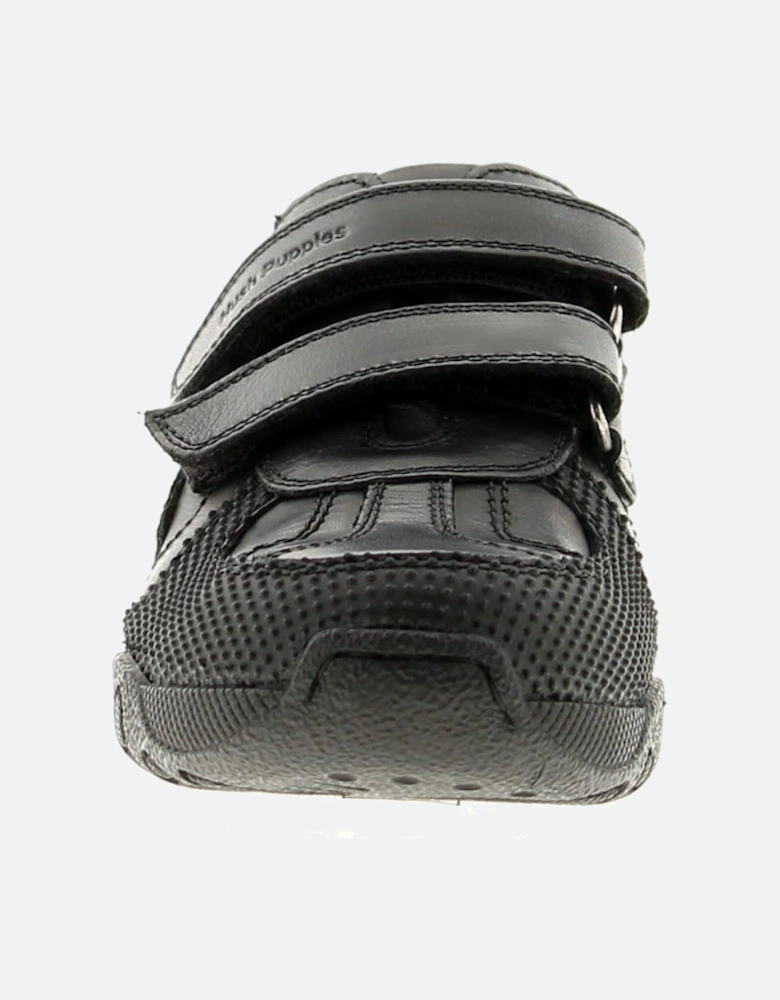 Boys Shoes Jnr School Jezza Leather Touch Fastening black UK Size