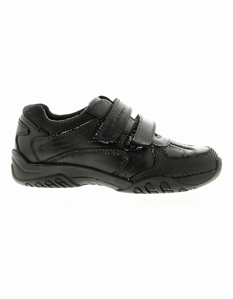 Boys Shoes Jnr School Jezza Leather Touch Fastening black UK Size