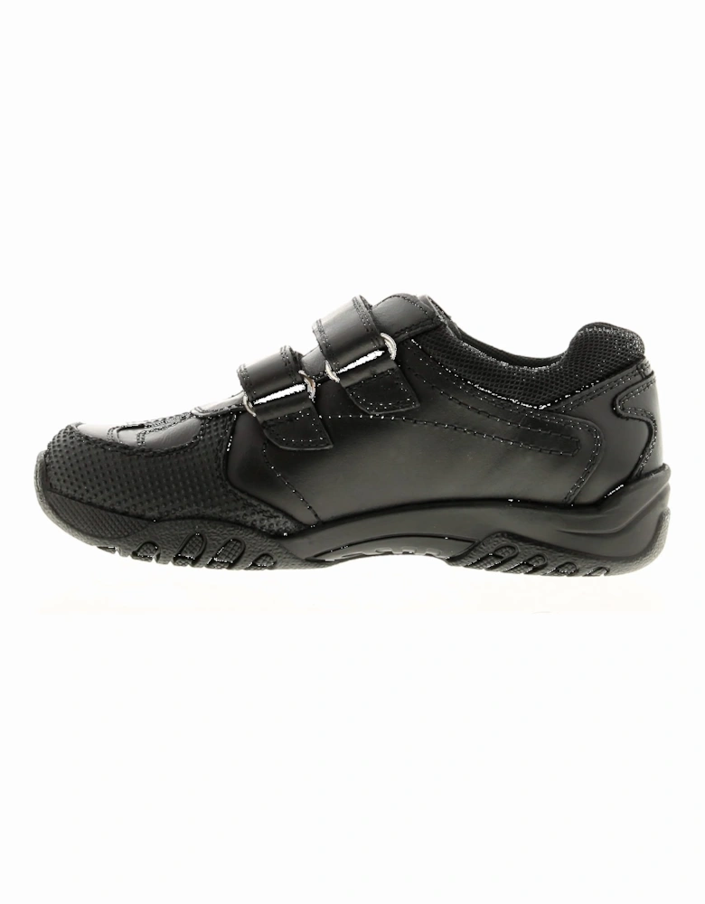 Boys Shoes Jnr School Jezza Leather Touch Fastening black UK Size