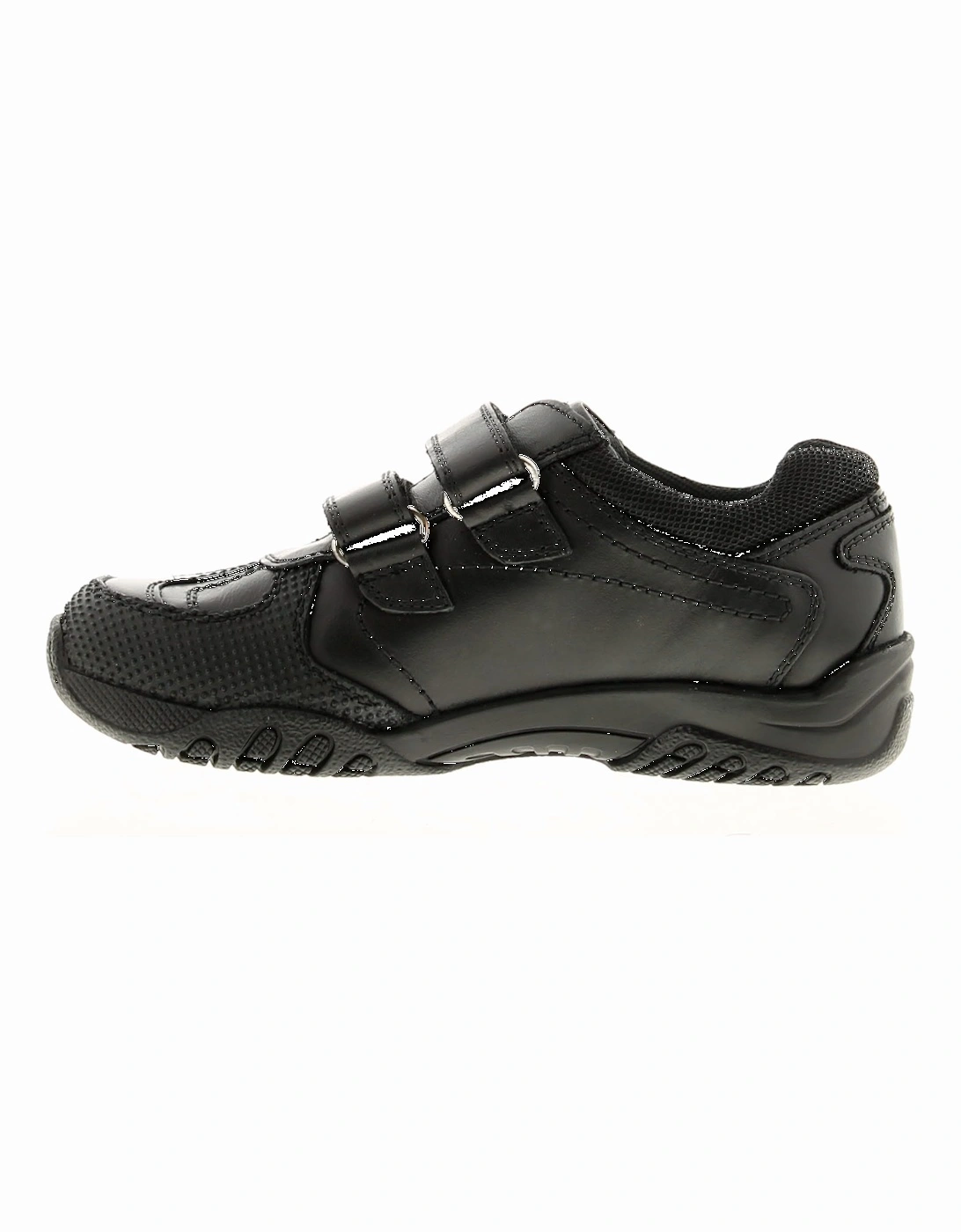 Boys Shoes Jnr School Jezza Leather Touch Fastening black UK Size