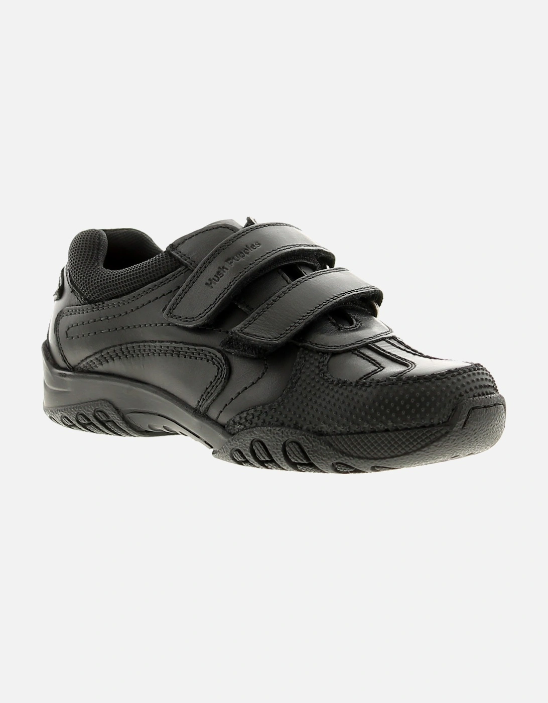 Boys Shoes Jnr School Jezza Leather Touch Fastening black UK Size, 6 of 5