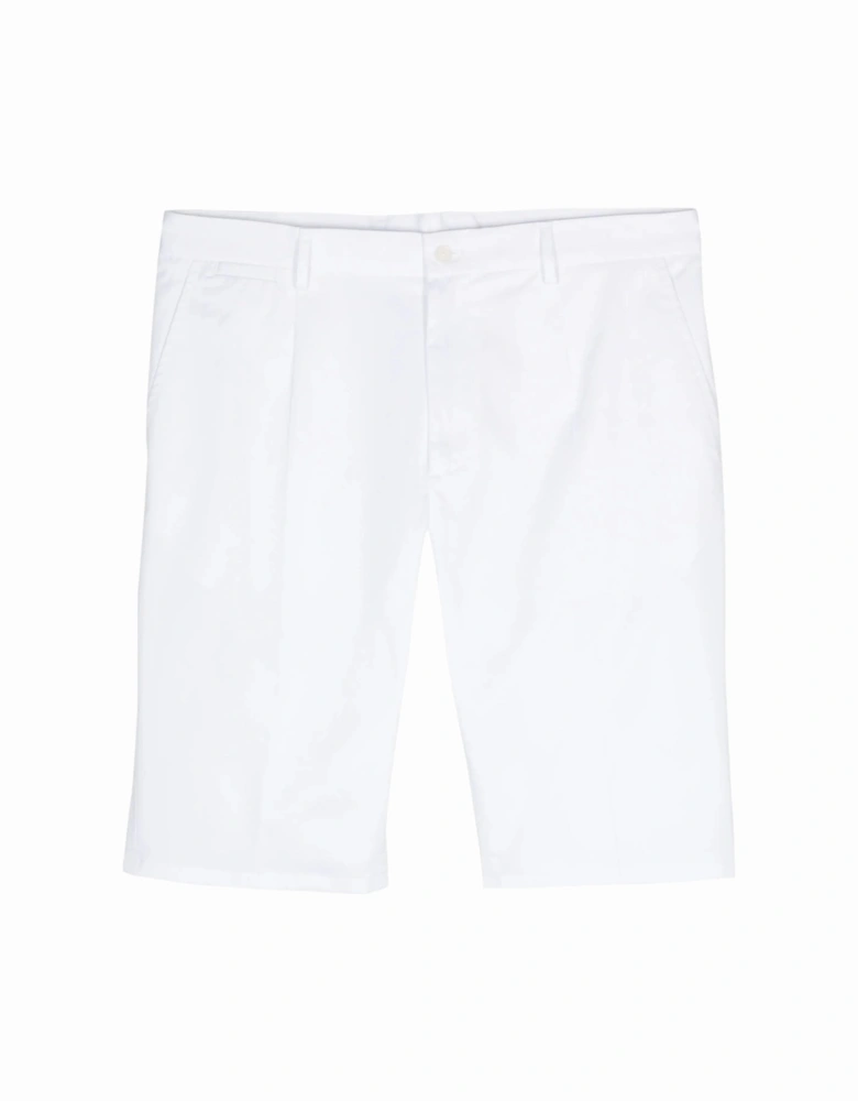 Plaque Cotton Shorts White