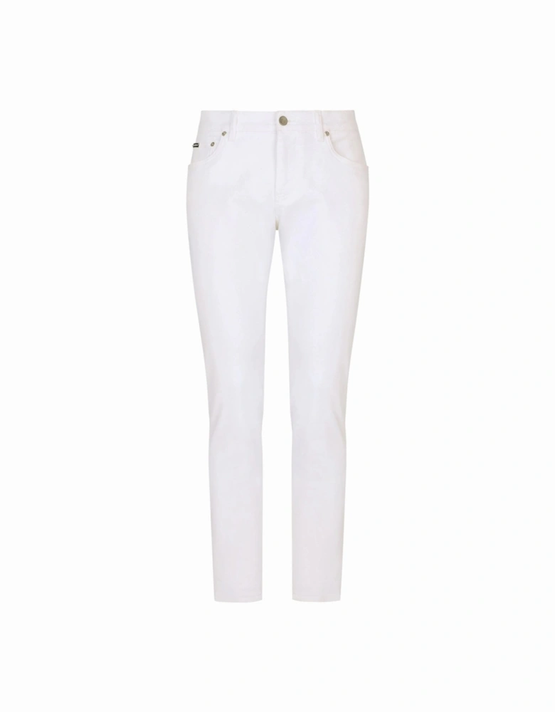 5 Pocket Plaque Jeans White