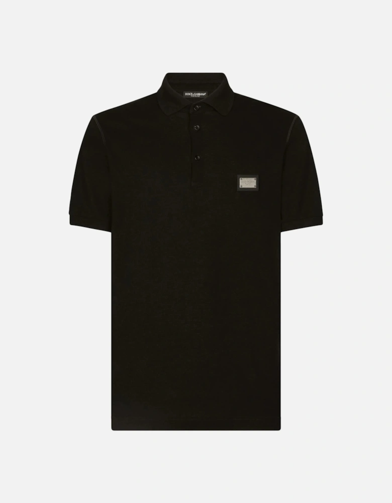 Plaque Polo Shirt Black