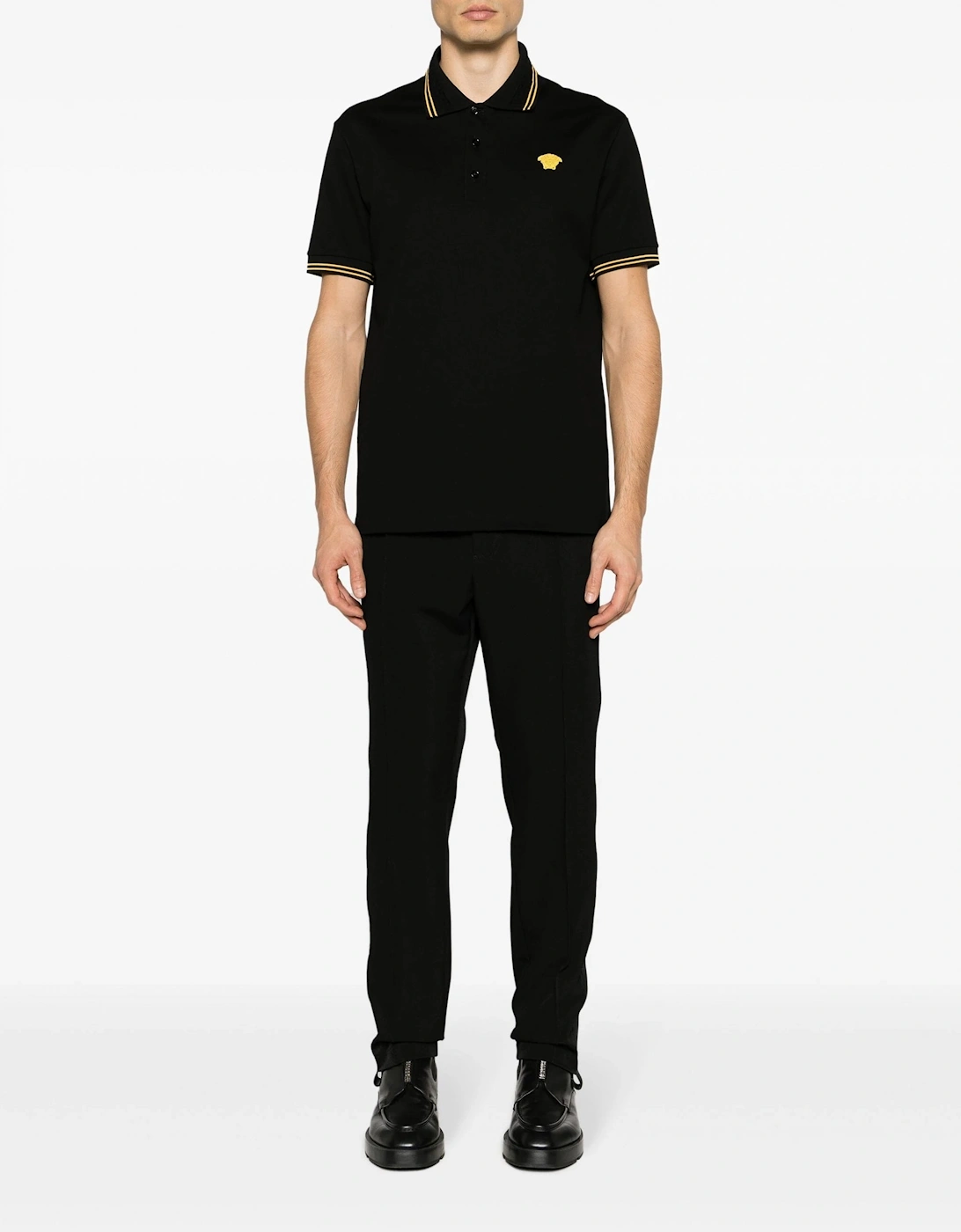 Medusa Piquet Polo Shirt Black