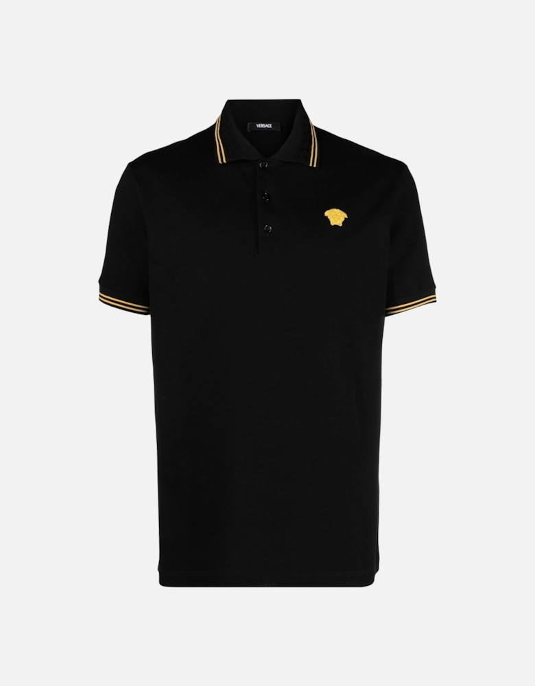 Medusa Piquet Polo Shirt Black