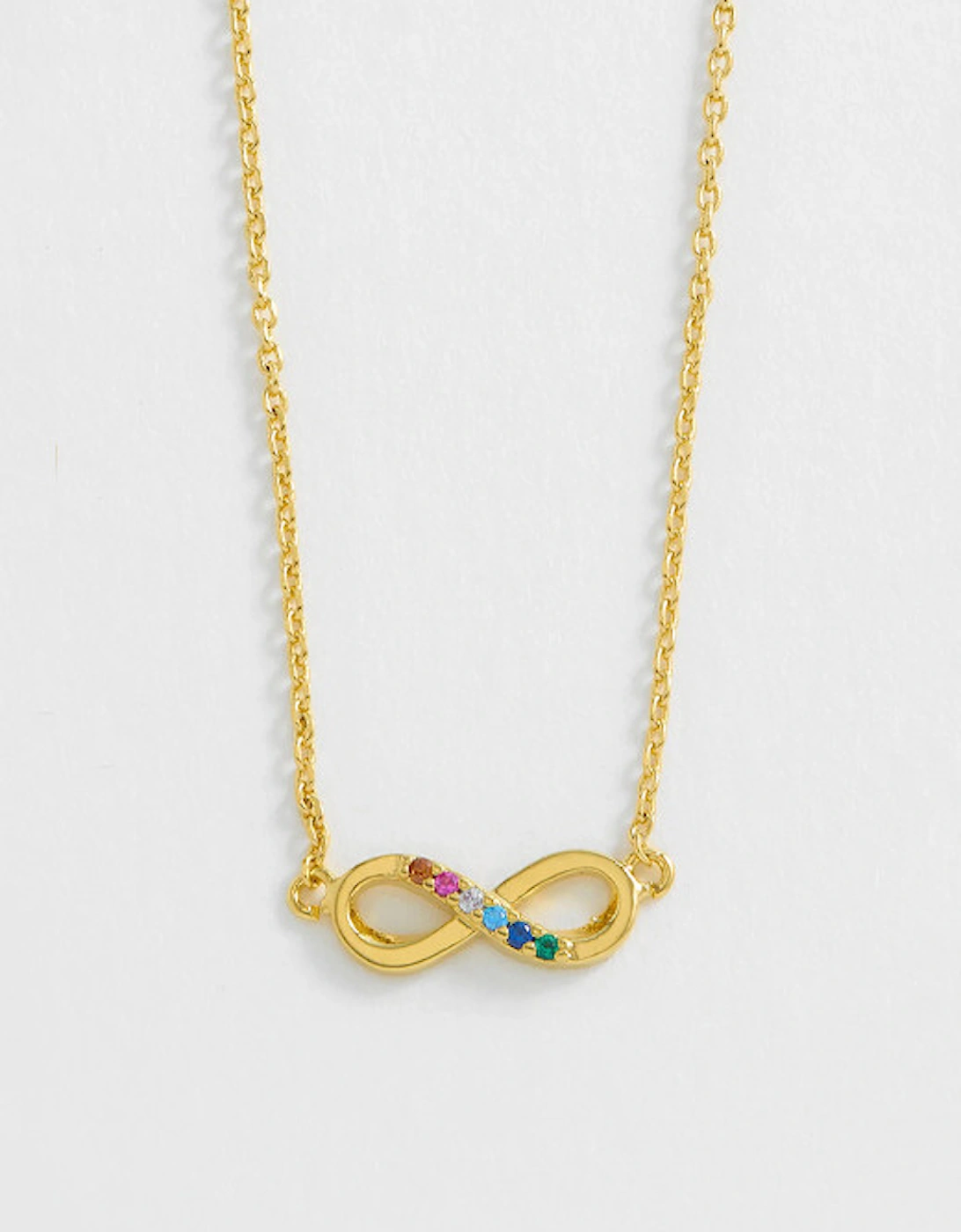 Rainbow CZ Infinity Necklace Gold Plated Multi, 4 of 3