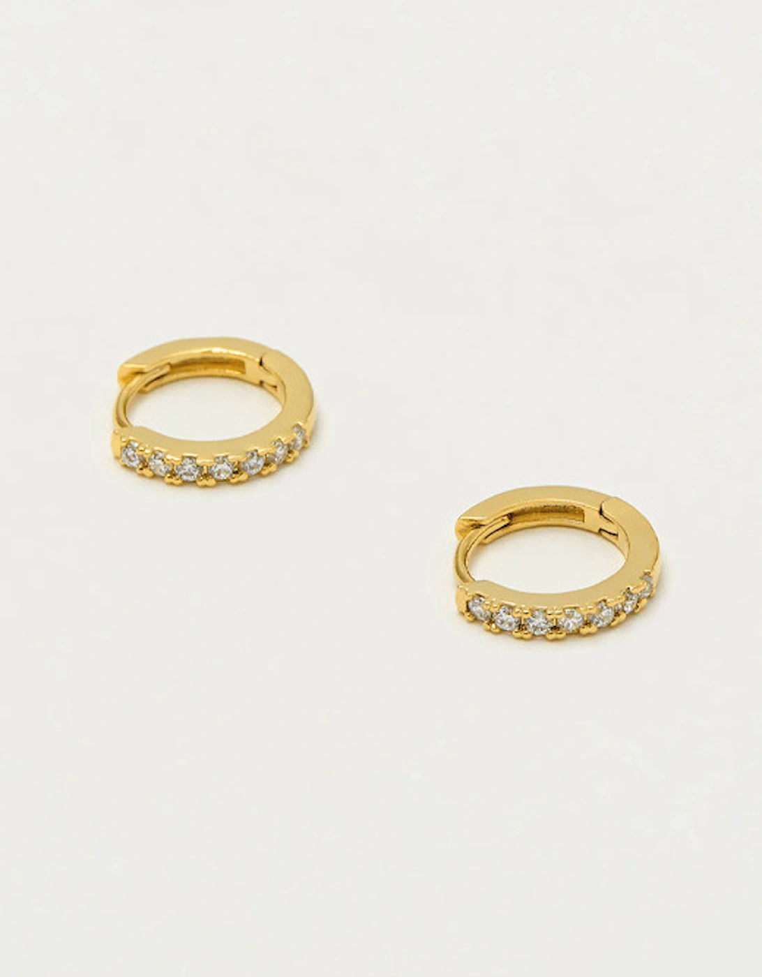 Hoop Earrings with White CZ Gold Plated, 3 of 2