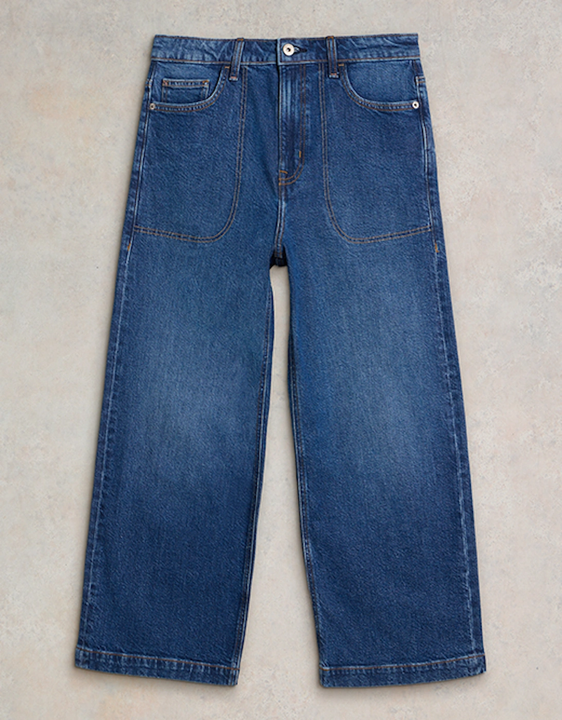 Women's Tia Wide Leg Cropped Jeans Dark Denim