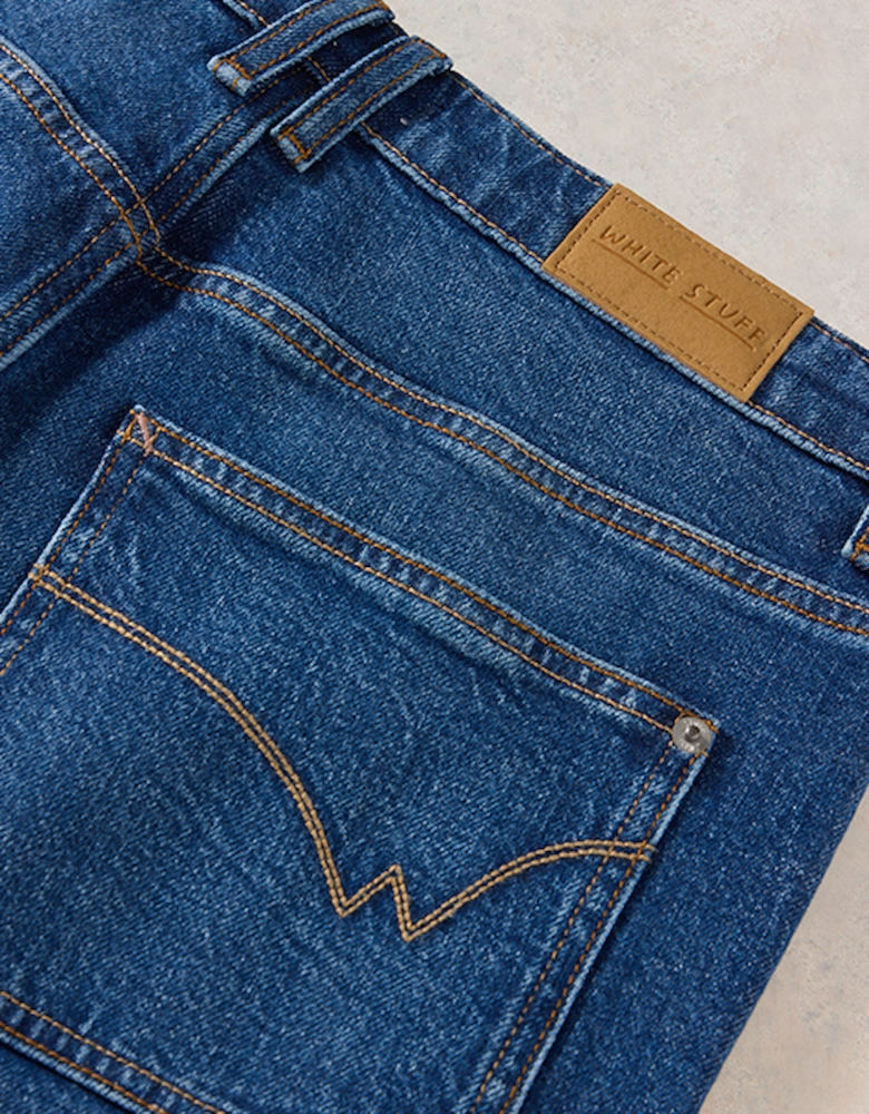 Women's Tia Wide Leg Cropped Jeans Dark Denim