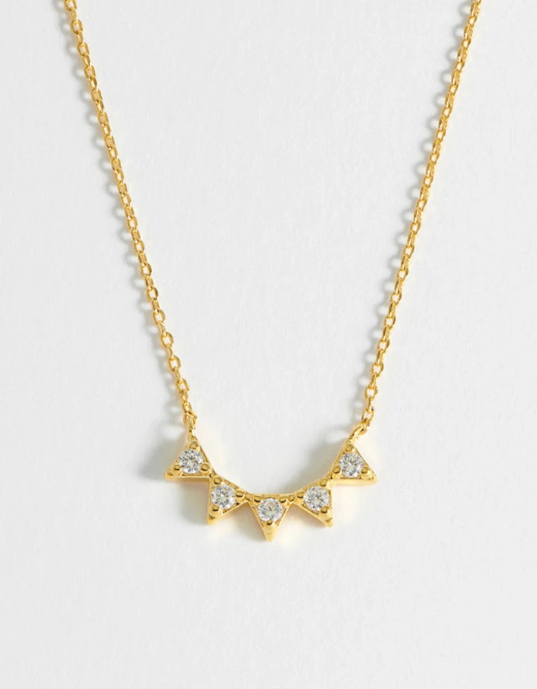 CZ Bunting Necklace Gold Plated