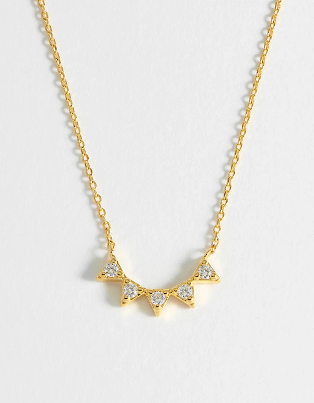 CZ Bunting Necklace Gold Plated, 5 of 4