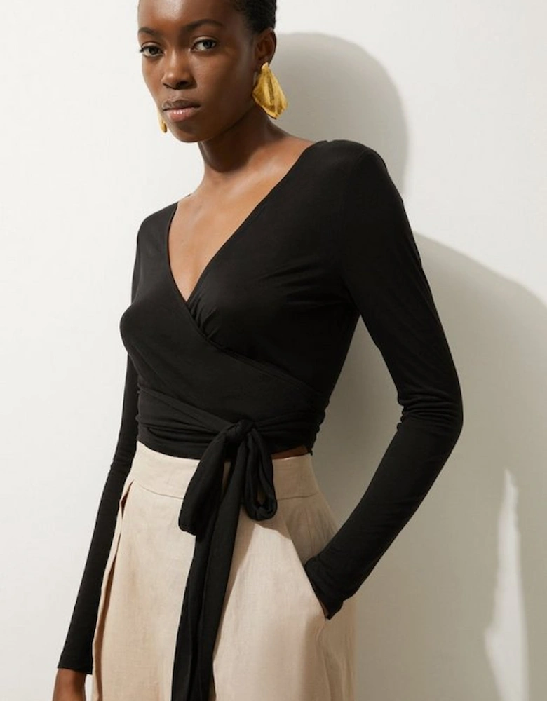 Premium Tencel Jersey Wrap Top