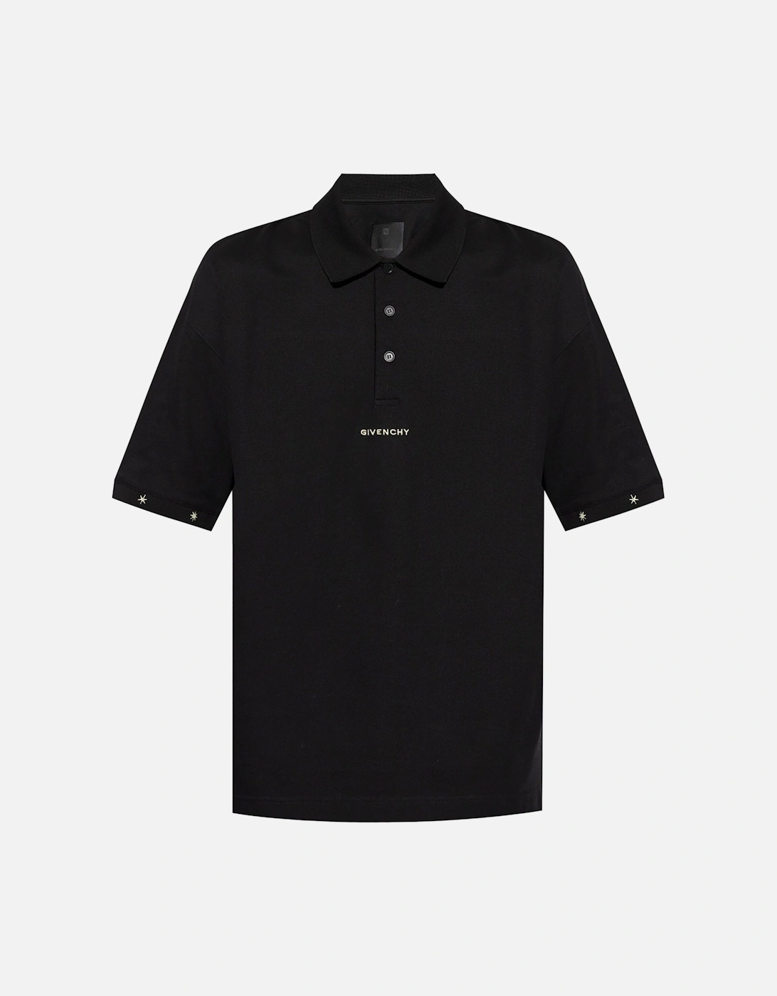 Branded Cotton Polo Shirt Black, 6 of 5