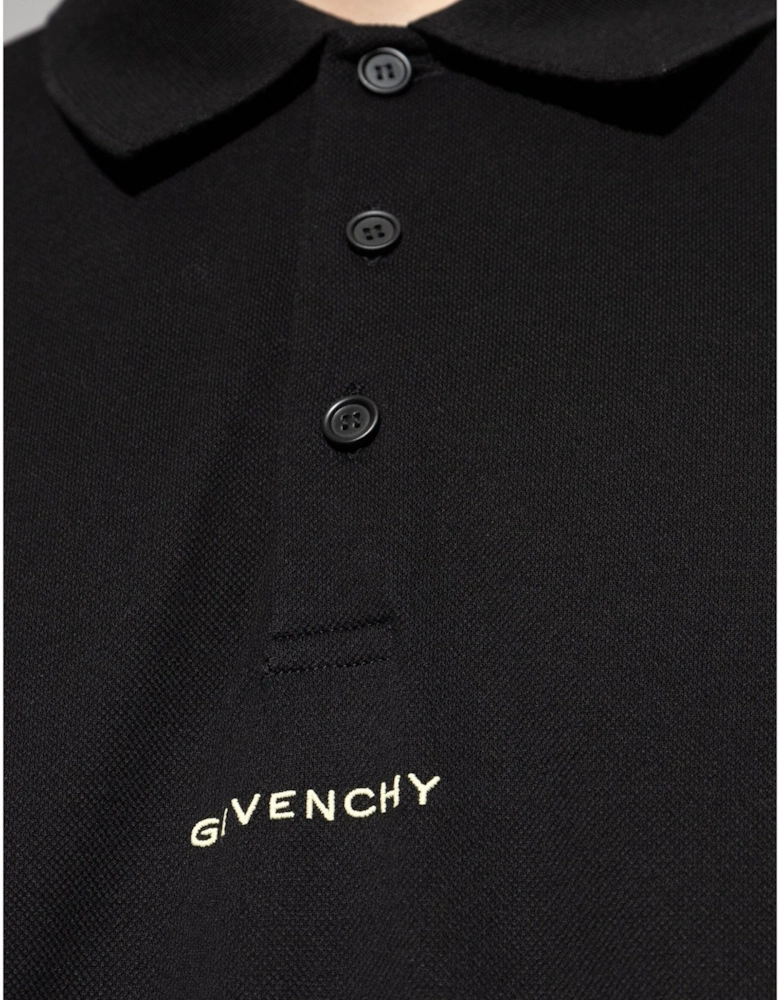 Branded Cotton Polo Shirt Black