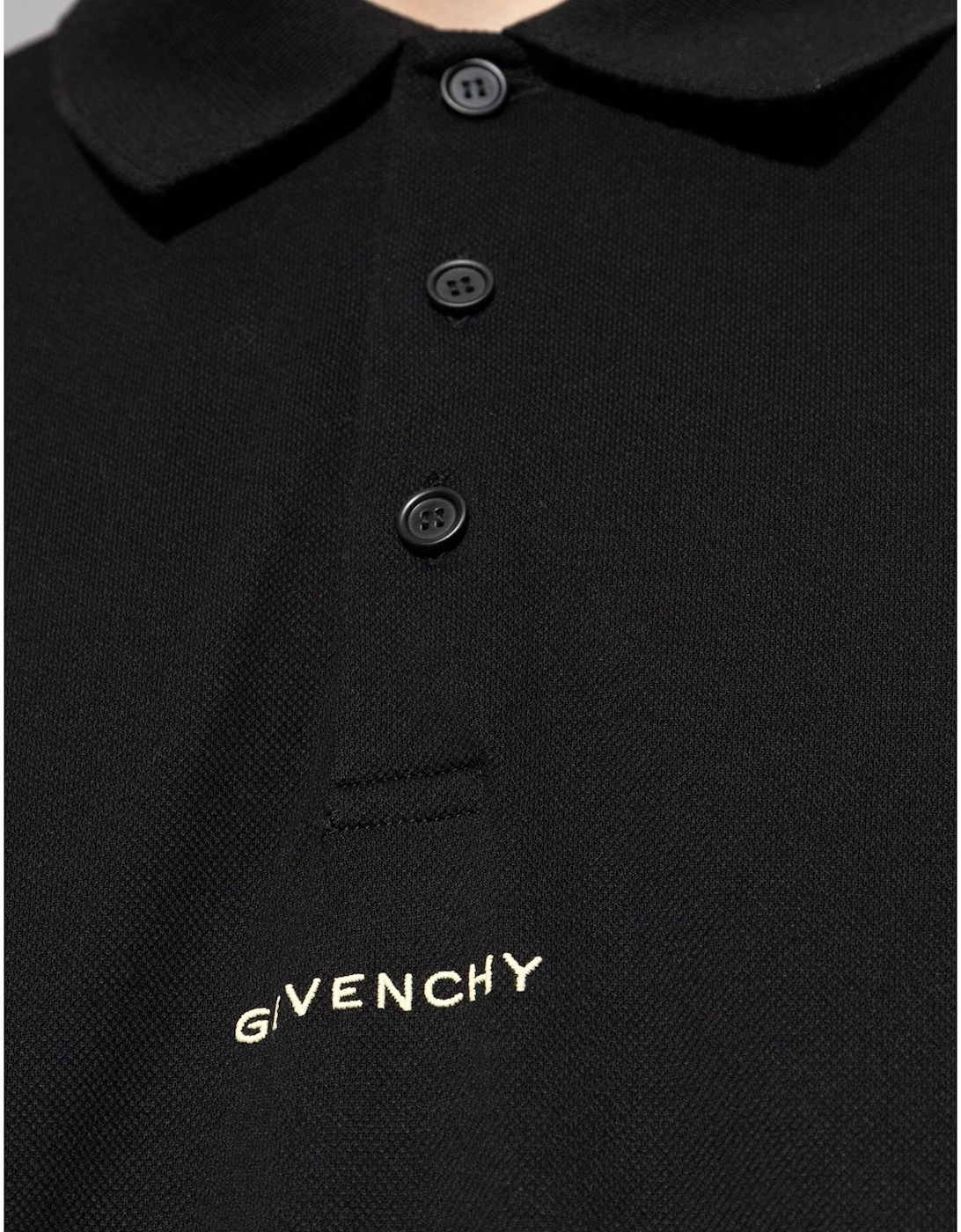 Branded Cotton Polo Shirt Black