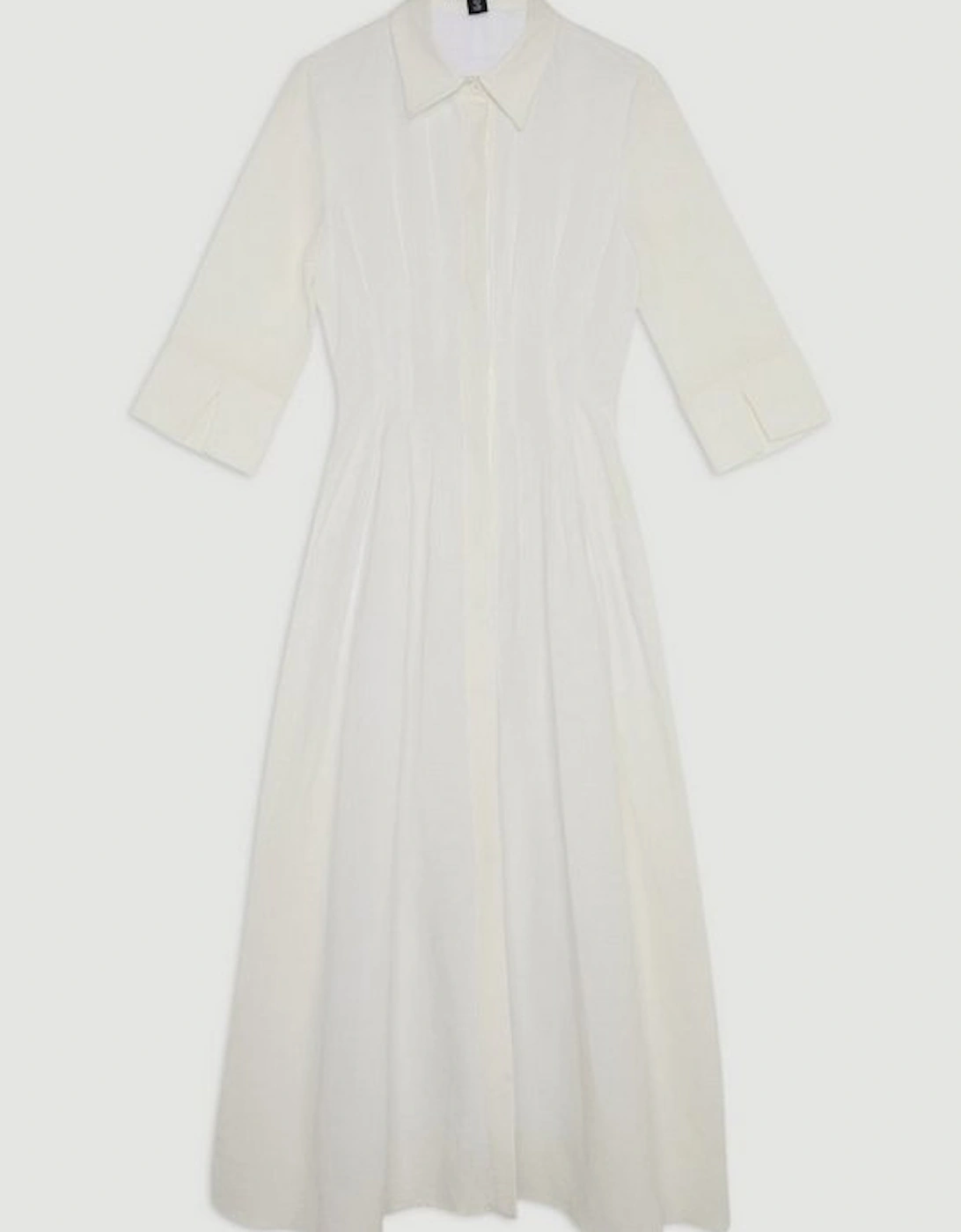 Lydia Millen Premium Tailored Linen Darted Waist Midi Dress