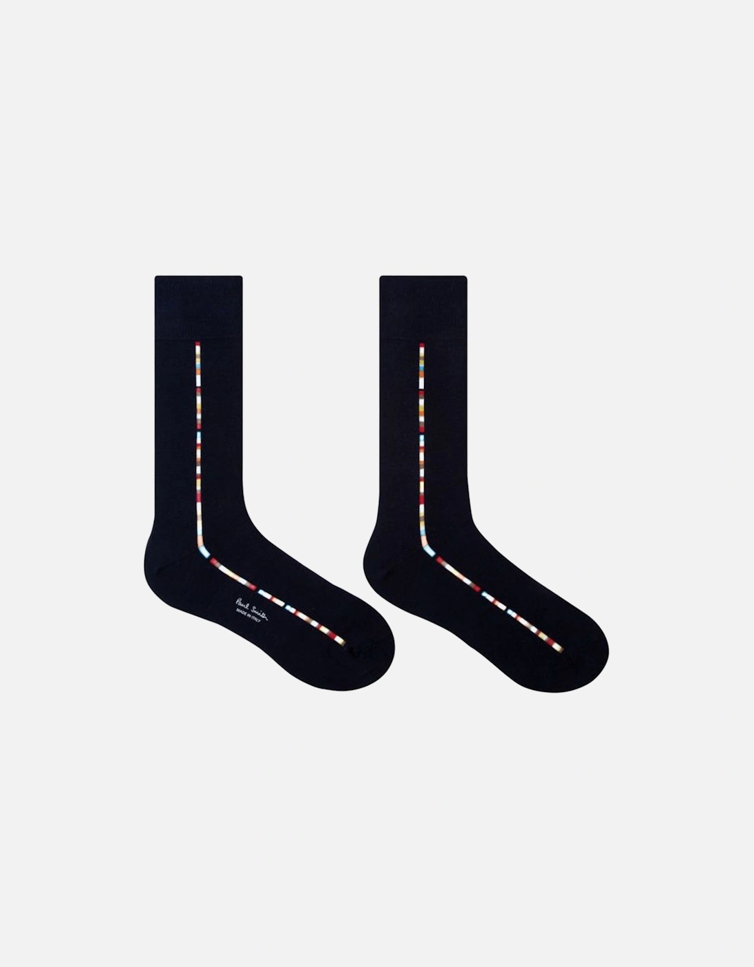3-Pack Side Block Stripe Socks Gift Box, Black/Navy/Grey