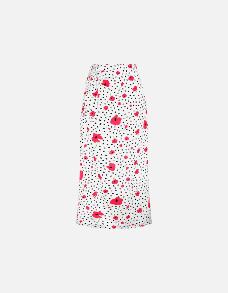 Madelyn Midi Skirt in Mono Poppy Print