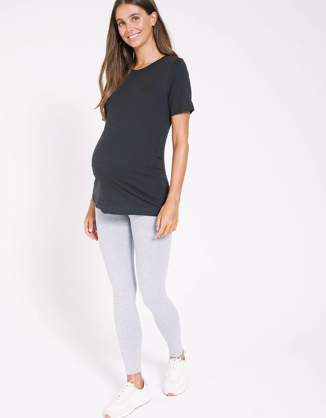 2 Pack Maternity T-Shirts - Black White