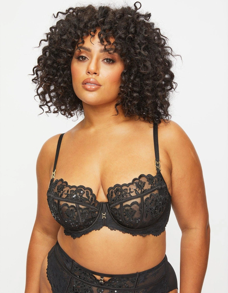 Icon Fuller Bust Non Padded Balcony Bra - Black