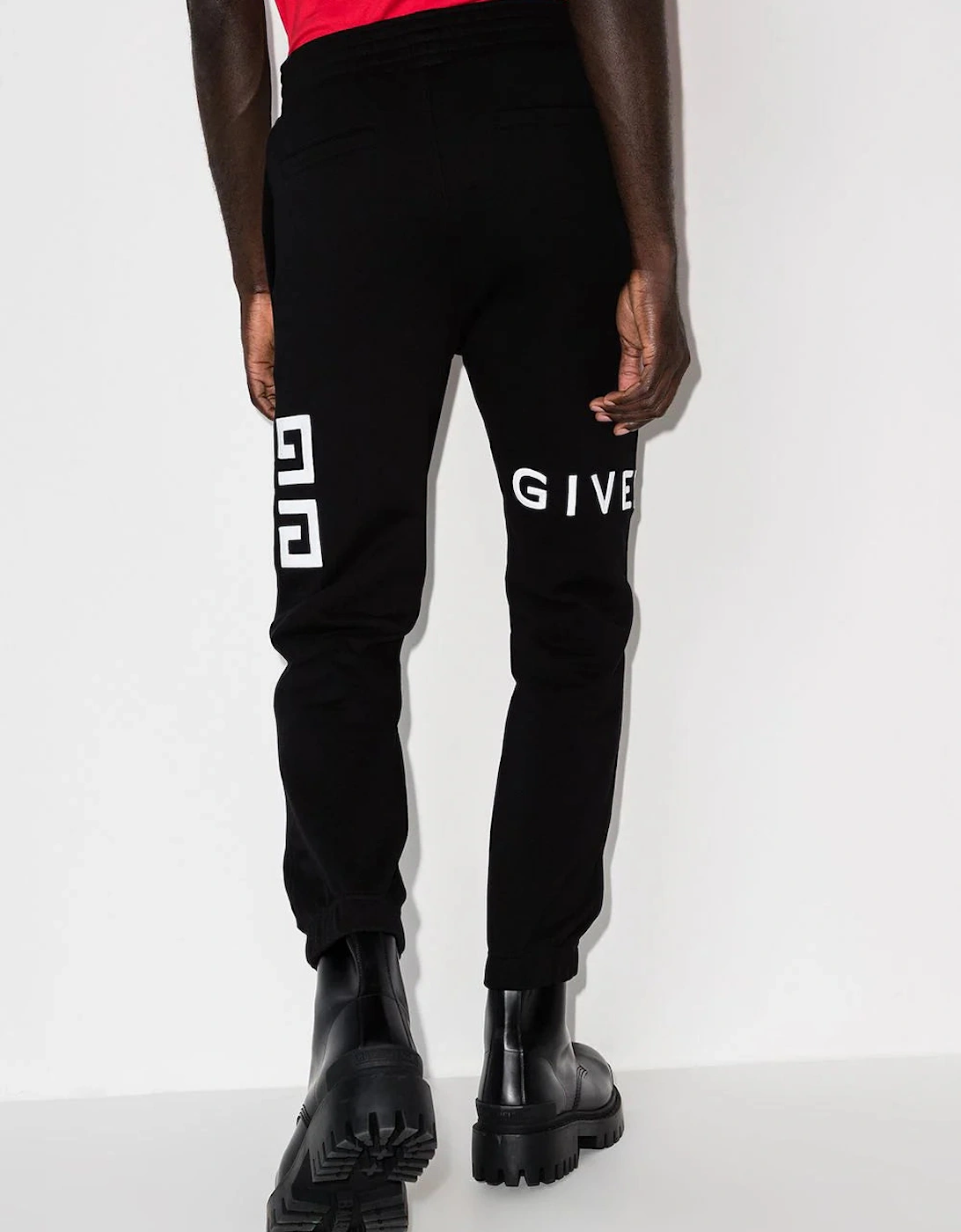 4G Embroidered Joggers in Black