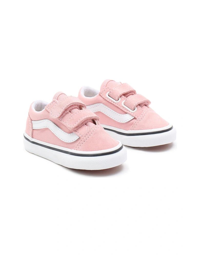 Old Skool Toddler Girl Trainers-Pink/White