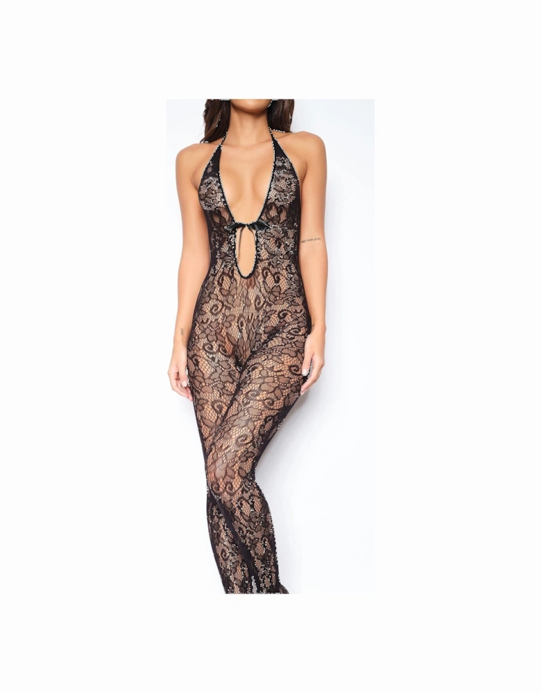 Extravaganza Crotchless Bodystocking - Black