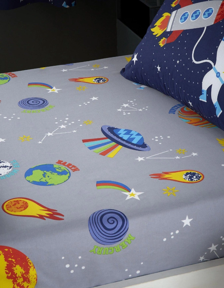 Lost in Space Fitted Sheet - Grey