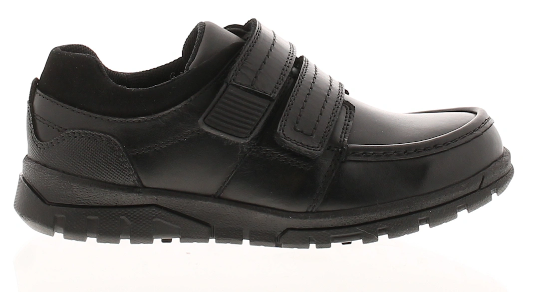 Boys Shoes School Toronto Leather Touch Fastening black UK Size