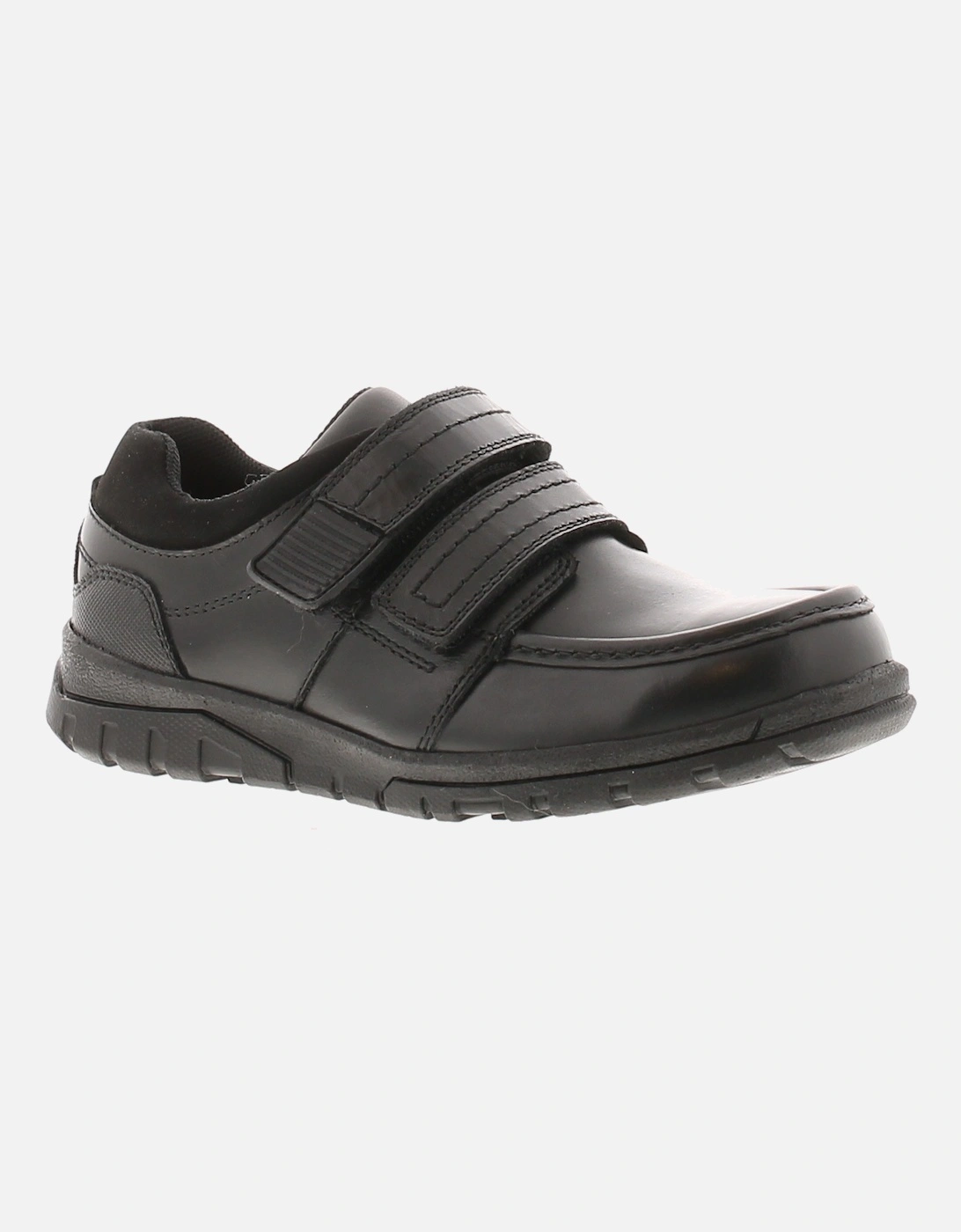 Boys Shoes School Toronto Leather Touch Fastening black UK Size, 6 of 5
