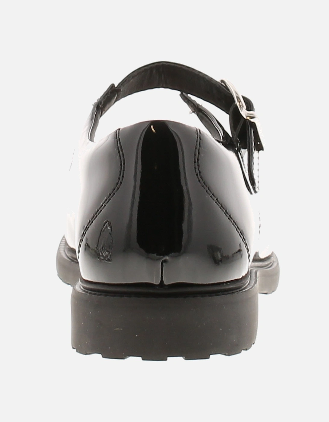 Womens Shoes Work School Verity Leather Buckle black patent UK Size