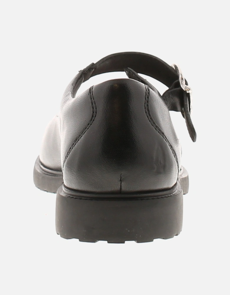Womens Shoes Work School Verity Leather Buckle black UK Size