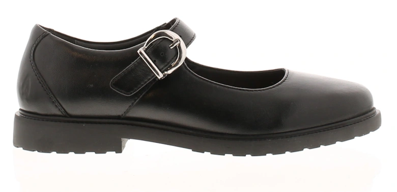 Womens Shoes Work School Verity Leather Buckle black UK Size