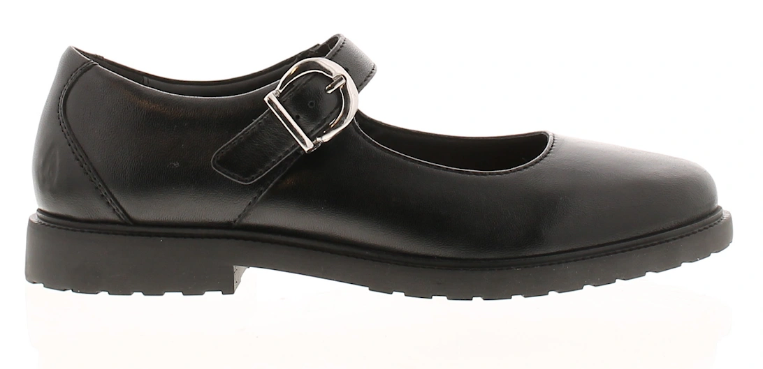 Womens Shoes Work School Verity Leather Buckle black UK Size