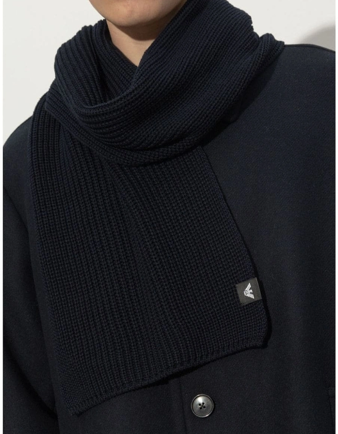 Woven Logo Scarf Navy