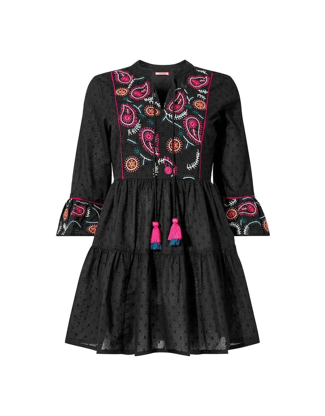 Embroidered Festival Tunic - Black