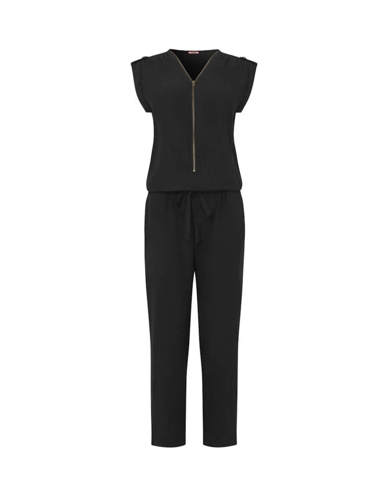 Zip Front Jumpsuit - Black