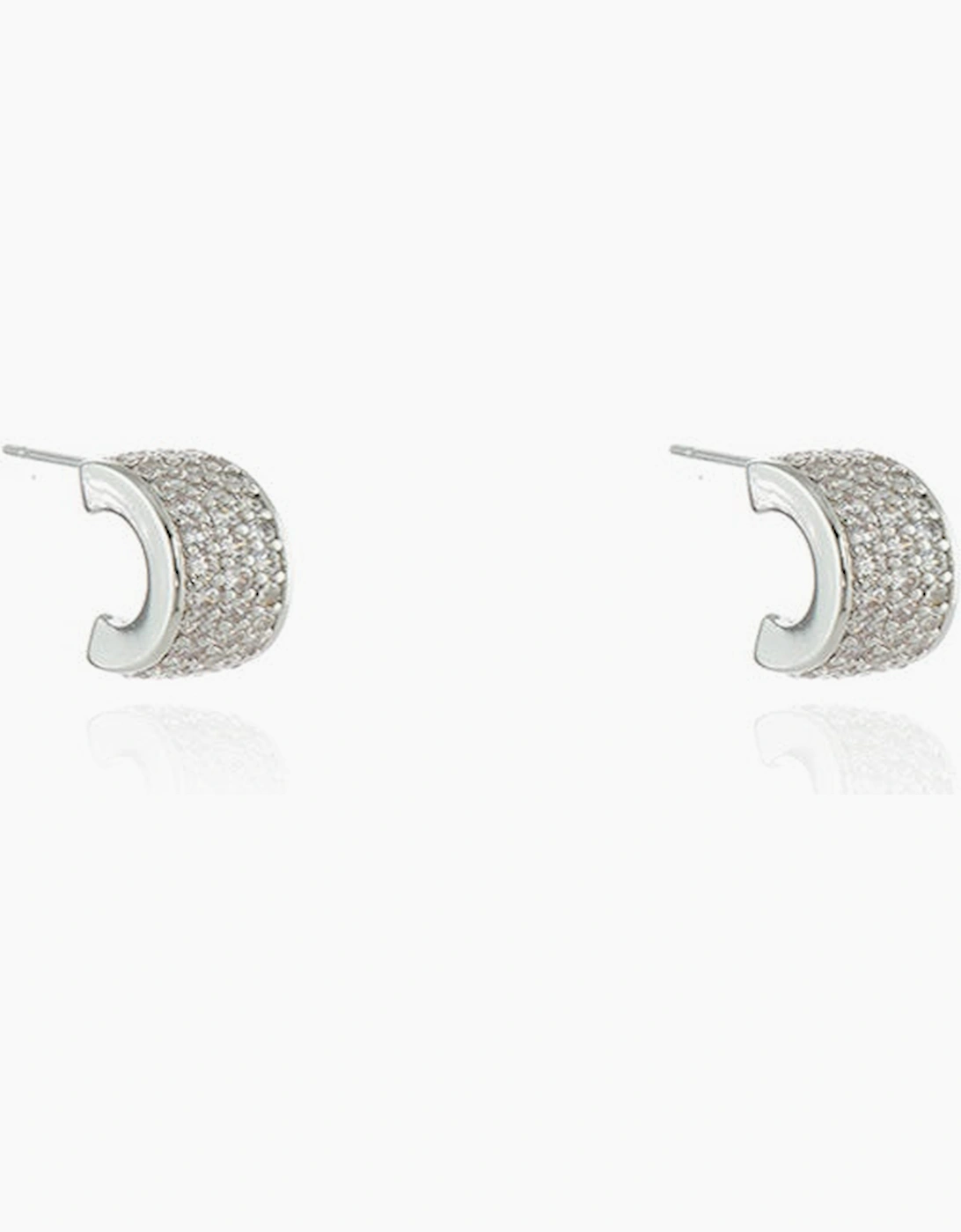 Cachet London Women's Silver/Silver Lily Hoop Earrings