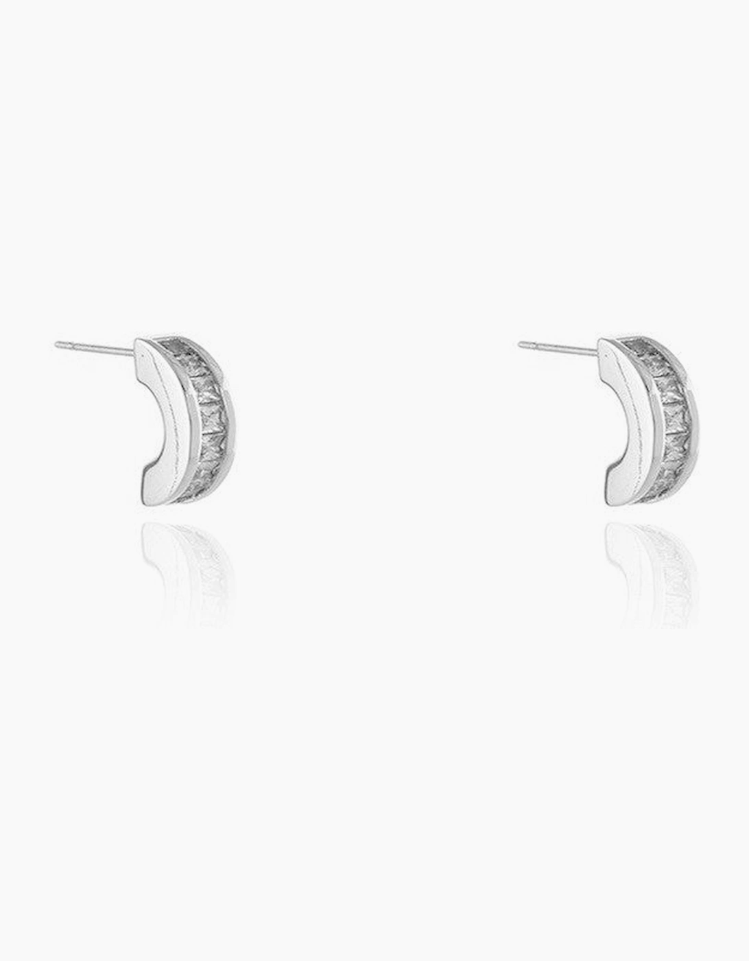 Cachet London Women's Silver/Silver Ceto Hoop Earrings