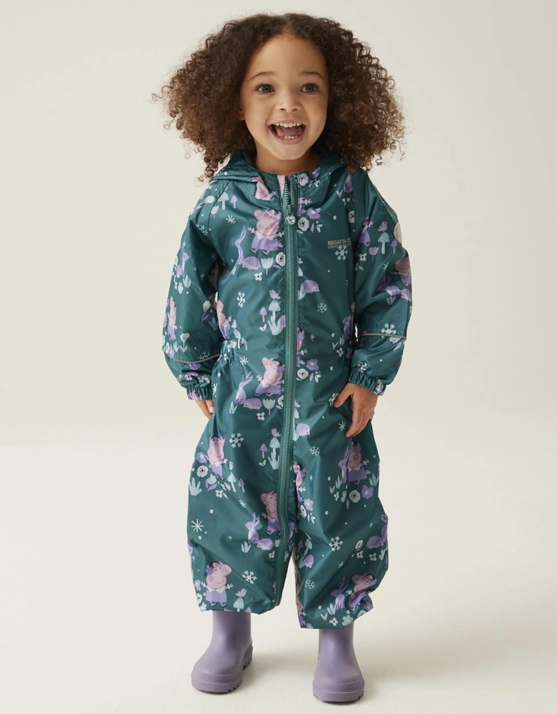 Kids Peppa Pig Pobble Print Waterproof Puddle Suit