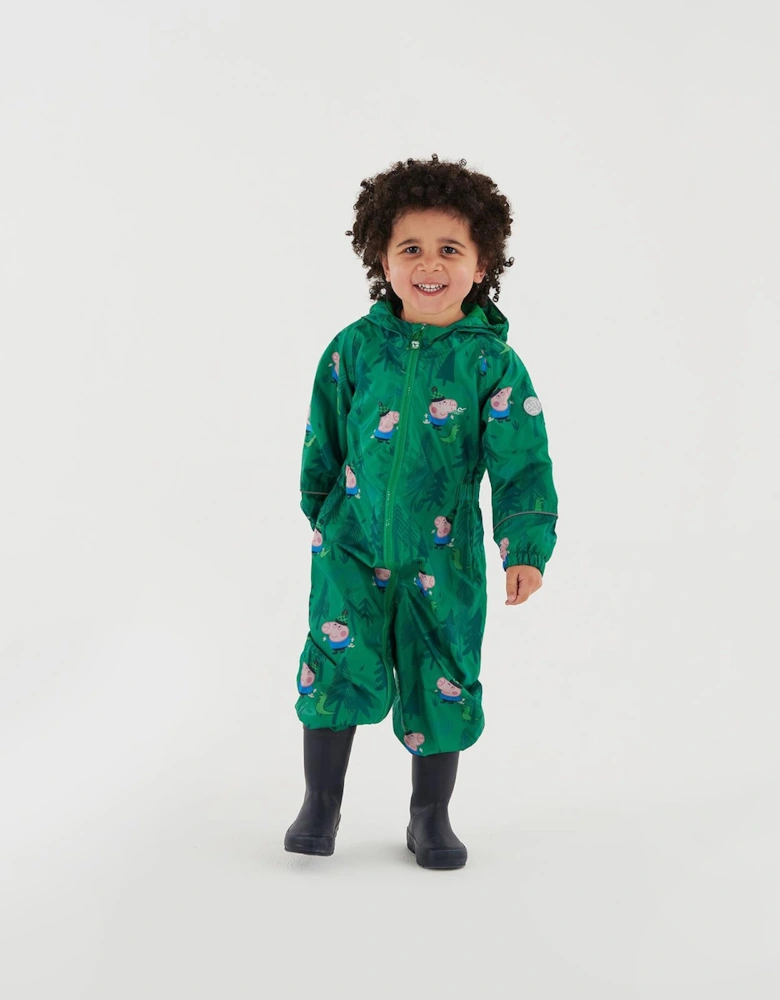 Kids Peppa Pig Pobble Print Waterproof Puddle Suit