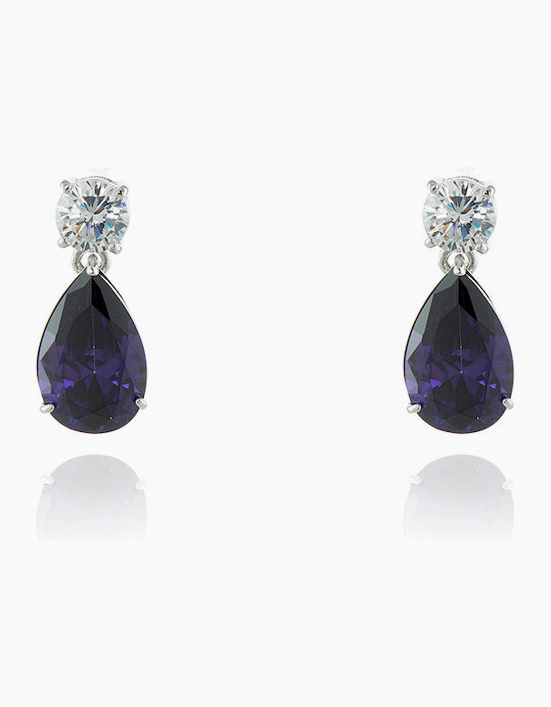 Cachet London Women's Silver/Silver Shade Tanzanite Drop Earrings Large