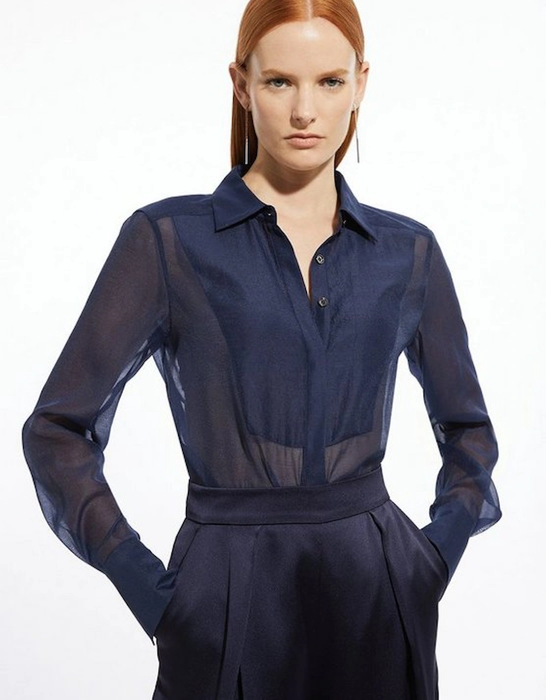 Pocket Detail Organdie Woven Shirt, 5 of 4