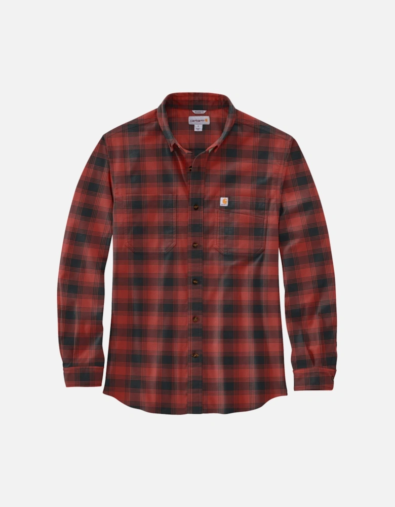 Carhartt Mens Cotton Long Sleeve Plaid Flannel Shirt