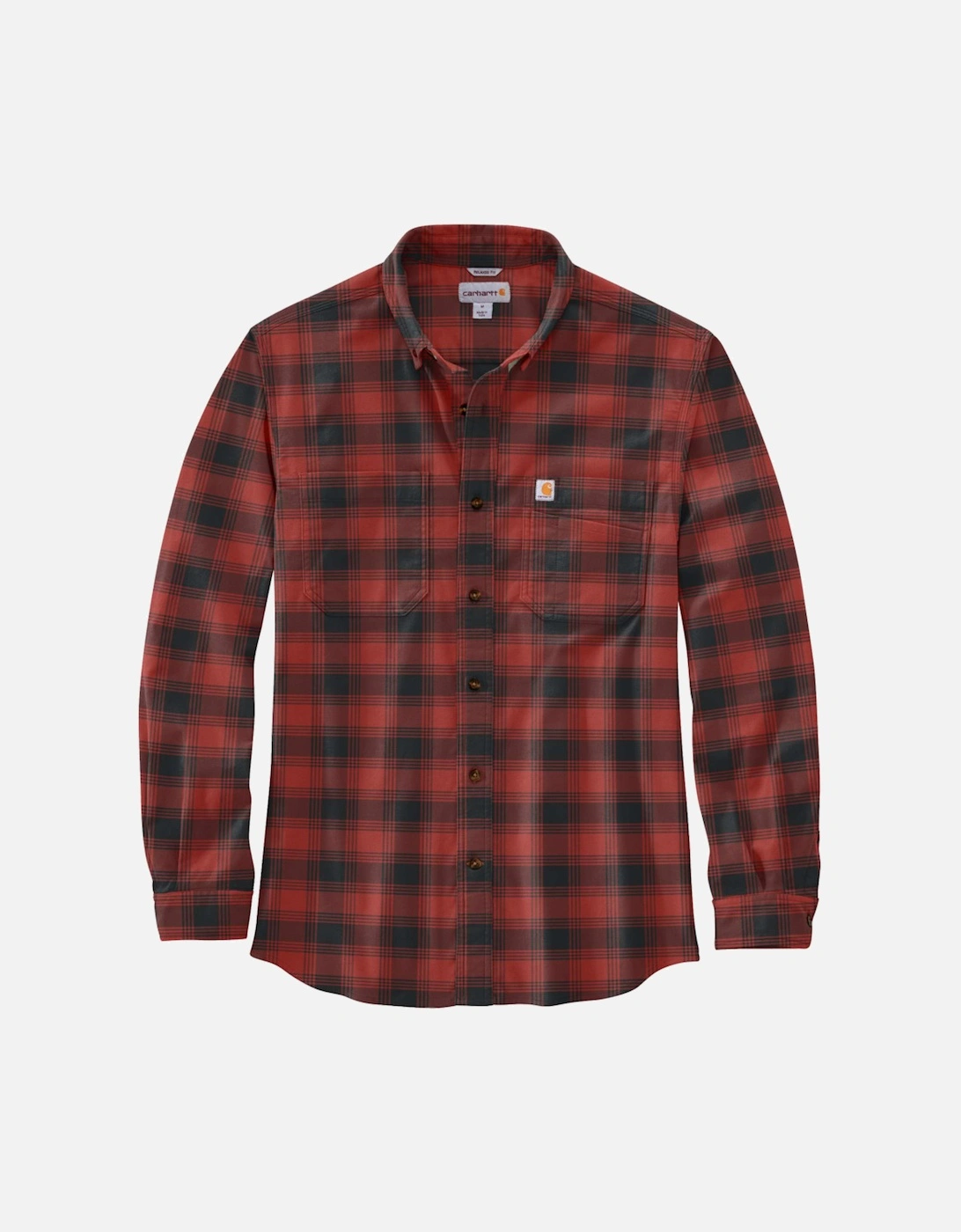 Carhartt Mens Cotton Long Sleeve Plaid Flannel Shirt, 2 of 1