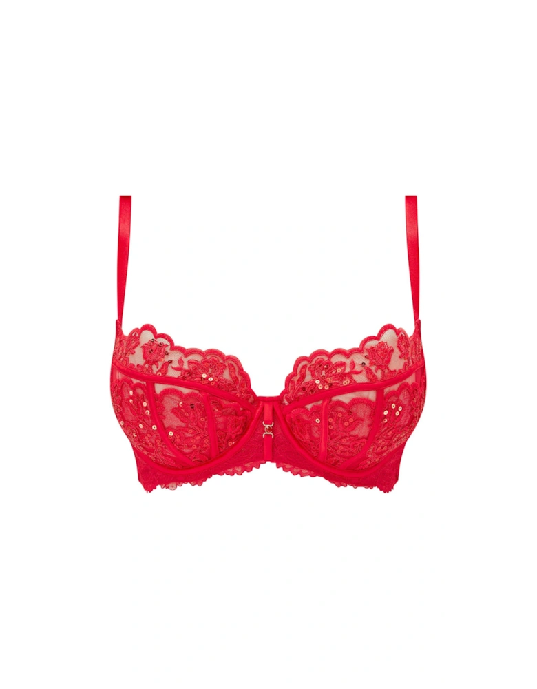 Icon Non Padded Fuller Bust Balcony Bra - Red