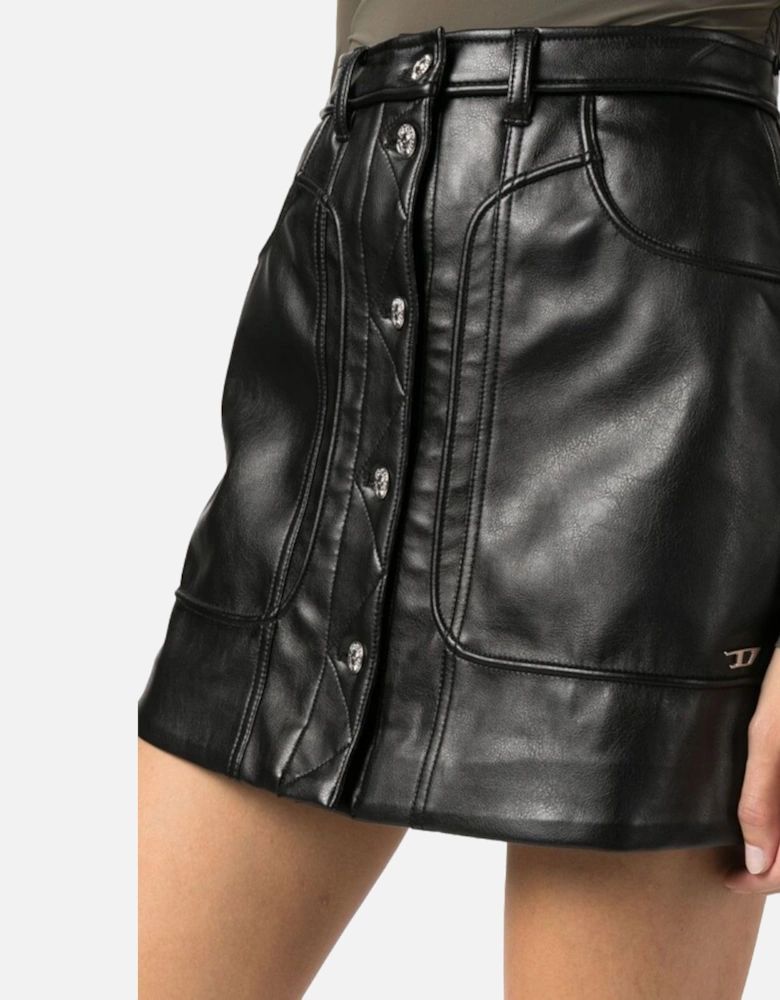 Womens Mini Skirt O-AMBRA Faux Leather Black Ladies Skirt Party Clubwear