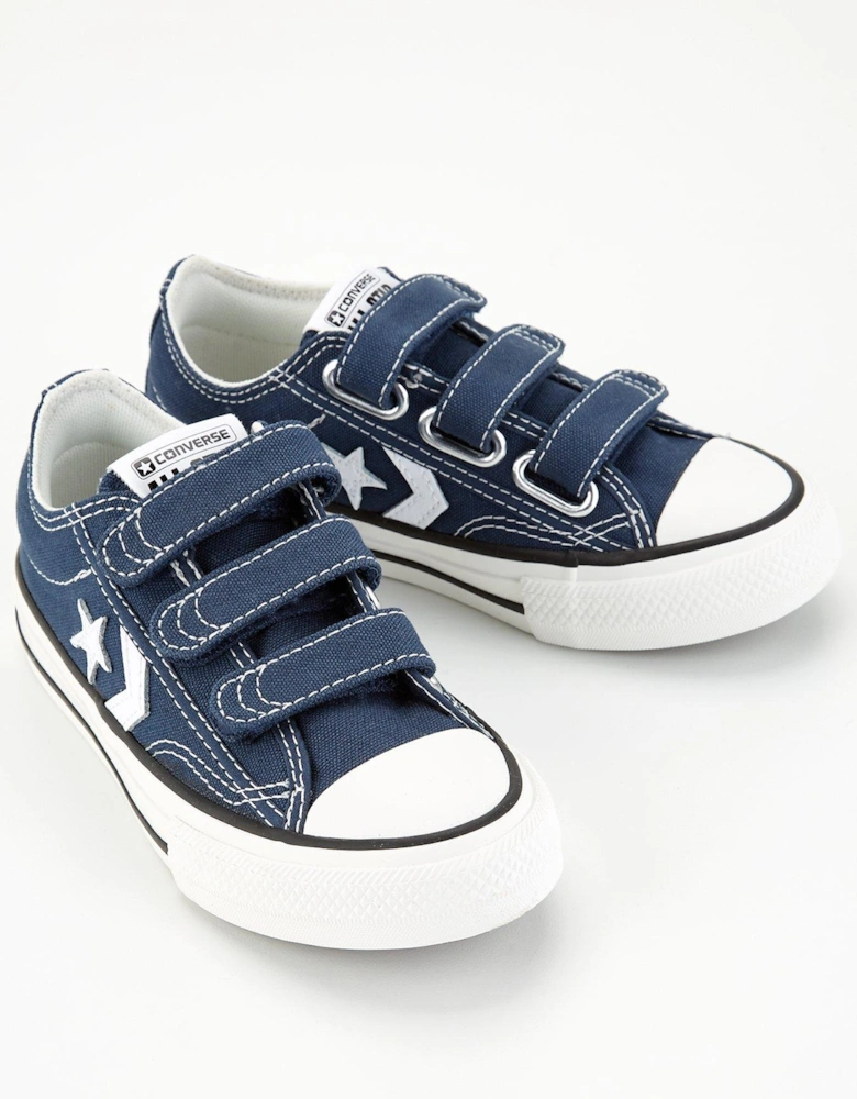 Kids Star Player 76 Ox Trainers - Navy/Black - Navy/White